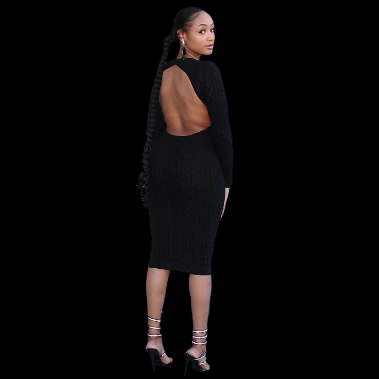 The Perfect Cable Knit Dress(black) - Efféminé Face Fear